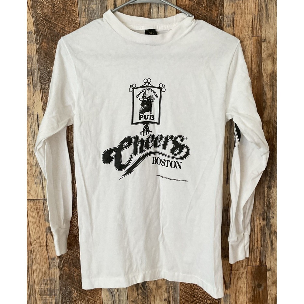 Vintage 1980s Cheers Boston Bull Finch Pub Long Sleeve Size Small